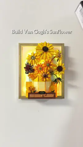 Build Van Gogh’s Sunflower with me.#fyp #afol #legoasmr #buildingblocks #thesunflower #vangogh 