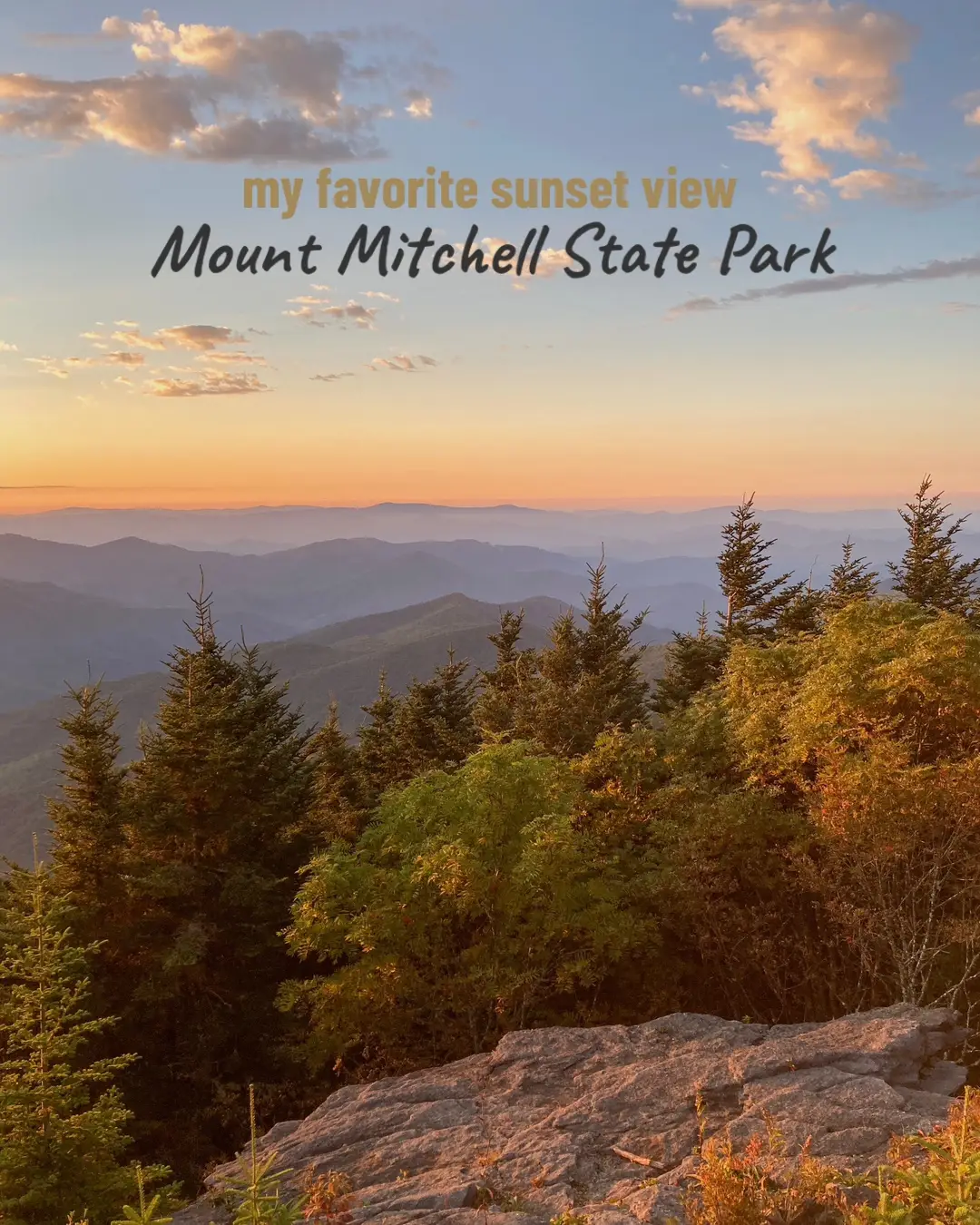 This is my favorite trail in Western North Carolina to watch the sunset. 🌅  📍Deep Gap Trail in Mount Mitchell State Park  #northcarolina #northcarolinamountains #sunset #hiking2023 #epichikes 