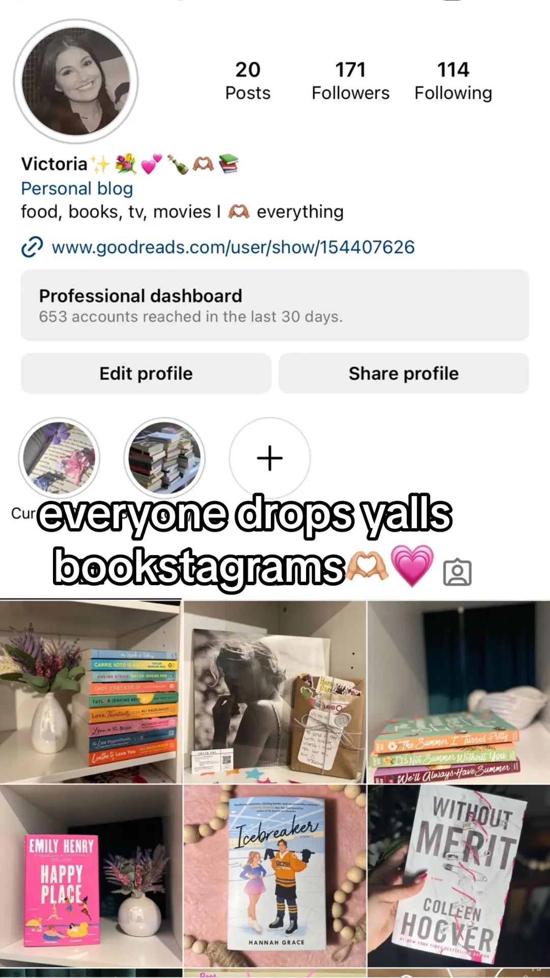 comment yalls bookstagrams! Mine is @justamaterialgirlandherreviews #BookTok #bookstagrammer #bookstagram 