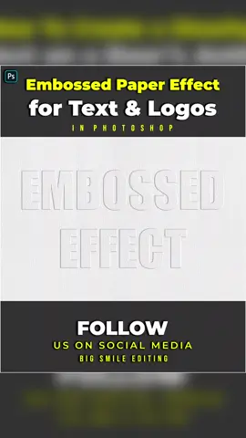 Embossed Paper Effect for Text & Logos in Photoshop #fyp #fypシ #foryou #photomagic #LearnOnTikTok #edits #photo #photoediting #photoedit #photoshop #photoshoptutorial
