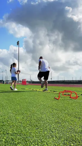 Another morning workout. Had a workout partner today 🔥🔥 #dad #daughter #workout #fyp #fypシ #ladders #hurdles #football #paetowhighschool #paetowfootball #katy #texas #texasfootball 