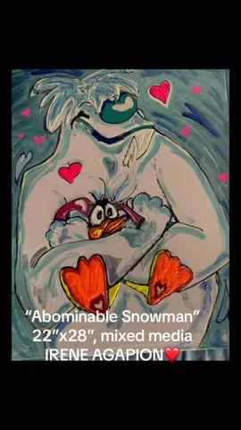 #ireneagapionart #ireneagapion #popart #abonimablesnowman #daffyduck #warnerbrosmovies #chuckjones #hpmkt #IDS #hpxd #hpu #greensboro #ncart #buyoriginalart #fyp #foryou #Love #investinart #hug #tightsqueeze #hearts #greekamerican 