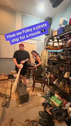 One of the many layers of Foley for a pirate ship #reelfoleysound #foley #foleyartist #asmr #fyp #postproduction #lovemyjob #bts #audio #sound #pirateship #pirate #ship #boat @Matt Salib 