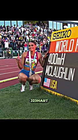Will she break the 400m world record next? #sydneymclaughlin #trackandfield #track #400m #400mh #400mhurdles #400m #sprints #sprinter #olympic #worldathletics #j23hart 