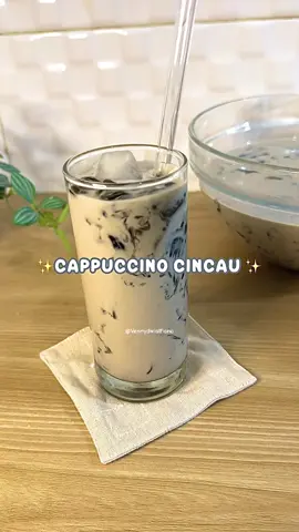 ✨CAPPUCCINO CINCAU✨ Bahan:  2bks Nutrijell Cincau kemasan 10gr 700ml Air 2bks Cappuccino kemasan 25gr 385gr Susu Evaporasi 3bks SKM  1sdm Gula Minuman satu ini emg nagihin bgt Bikinnya gampang habisnya pun cepet juga 😄 Yuk cobain 😊 #cappuccino #cappuccinocincau #resepminuman #resepminumankekinian #resepminumankopi #minumanenak #belajarmasak #cooking #fyp #fypシ 