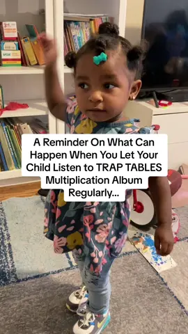 She started listening to this when she was 1 now shes 3 #evriemmi #toddlermultiplication #traptables #STEM #multiplication #math #toddlerparents #parentsoftiktok #preschoolteachers 