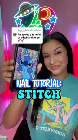 Replying to @NailsByMelissaFaye Nail Art Tutorial: STITCH! 💙🌺 So cute for the Summer! Try this! Who should we paint next? 🤔  #nailtutorial #stitchnails #nailarttutorial #liloandstitchnails #nailsart #gelnailart #nailartvideos #nailhacks #diynails #nails #summernails #disneynails #nailsartvideos 