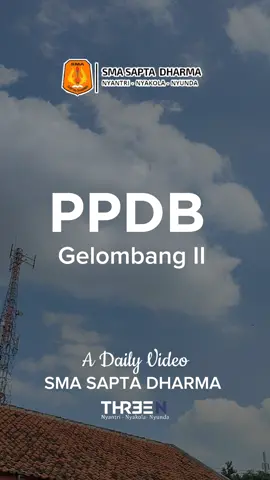 *Jadilah Bagian dari Perjalanan Pendidikan yang Menakjubkan! 🎓✨* *PPDB SMA SAPTA DHARMA DIBUKA!* Kami membuka pintu bagi calon siswa yang berbakat dan bersemangat untuk bergabung dengan komunitas pendidikan kami. Bersiaplah untuk melangkah ke dunia pengetahuan yang menakjubkan dan peluang tak terbatas! *DAFTARLAH SEKARANG JUGA!* *ADA DISKON MENARIK bagi 50 dan 100 pendaftar pertama* bergabunglah dengan sekolah kami yang berkualitas tinggi, didukung oleh kurikulum terbaik, fasilitas modern, dan pengajar yang berdedikasi. Bersiaplah untuk membangun masa depan yang sukses! Kunjungi situs web kami : @saptadharma79 https://sma-saptadharma79.sch.id/ untuk informasi lebih lanjut dan persyaratan pendaftaran.  Jangan sampai terlewatkan kesempatan ini! 📚💪 #PPDB2023 #SMAJAWABARAT #RK  #PPDBSMA #PenerimaanSiswaBaru #BerkualitasTinggi #EdukasiBermutu #PendidikanMasaDepan #PintuMenujuSMA #PrestasiBersama #SiswaBerprestasi #PeluangPendidikan #SMAIndonesia #SMASAPTADHARMA #NyantriNyakolaNyunda #masadepancemerlang 