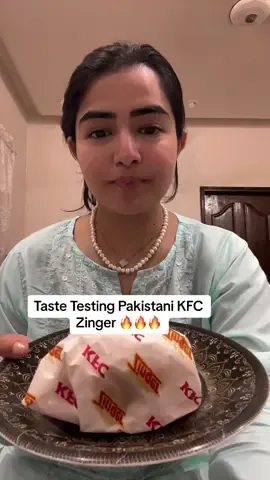 Finally tastetesting the OG Zinger burger 🔥 p.s: captions mysteriously gone again 😩 #zingerburger #pakistanifastfood #halalfood #fastfoodworld #tastetest #spicy #foodasmr #kfcpakistan 