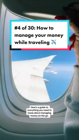 Episode 4 of 30 travel tips: How to manage your money while traveling. Check out these six tips to keep in mind and remember. Let me know if you have questions. #travel #traveltiktok #traveltips #moneytravel  How to manage money while traveling Money and travel  Money travel tipa