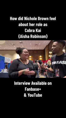 How did Nichole Brown feel about her role as Cobra Kai (Aisha Robinson)?  . @nichole__brown Cobra Kai (Aisha Robinson) @fanbase app Interview  Out Now on Fanbase+ & YouTube . . #cobrakai #aisharobinson #cobrakaiaisha #karatekid #rangerstop #rangerstopandpop #rangerstopandpopatlanta #powerrangers #mightymorphinpowerrangers #powerrangersonceandalways #mightymorphinpowerrangersonceandalways #fanbaseapp #karate #martialarts #celebrityinterviews #celebrity #celebirties 