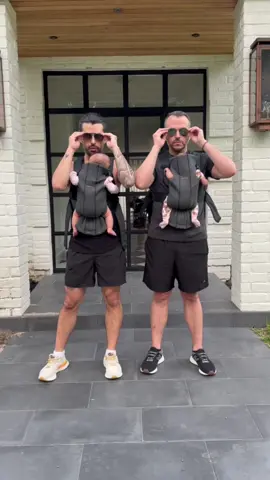 It’s hot dad walk summer 👨‍👨‍👧‍👧🚶🏽‍♂️We came prepared with our @BabyBjörn  carriers and bouncers for the little ones! It makes the world of a difference being able to take the girls with us comfortability, and look good doing it #BabyBjornPartner #hotdadwalk #newdadwalk #twindad #twinbabies #firsttimedad #newdadlife 