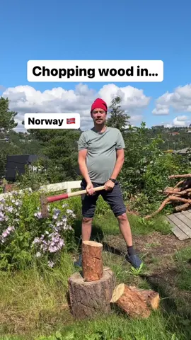 Chopping wood in… 😂 #norway #beingnorwegian #helgianderlend 