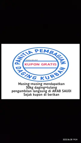 Kupon daging kurban gratis jgn lupa di ambil😁😁😁😁#iduladha #harirayaqurban #harirayaqurban🐏🐂🐐🐃 #hariraya #tiktokjambi #jambipride #harirayo 