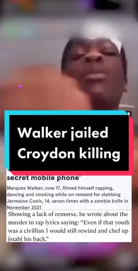 #marqueswalker showed absolutely no remorse after the killing of unarmed #jermainecools Walker was a member of Shrublands gang, also known as S-Town, based on Croydon's notorious Shrublands council estate.                                 Jermaine's mother has seen a version of the video and heard Walker's voice saying 'F****** free Tiny St' on it amid the lyrics. They include: 