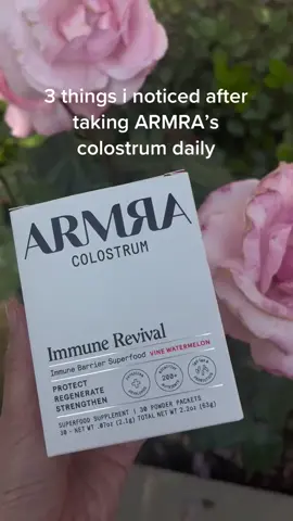 3 things @monica_wang has noticed after taking ARMRA daily! #colostrum #supplementsthatwork #guthealthsupplements 