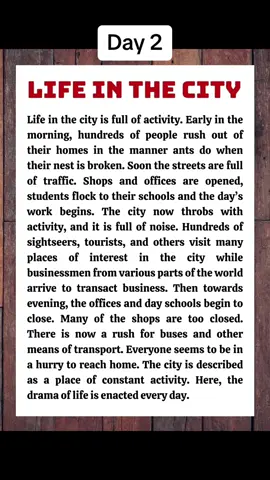 Day 2: Life in the city #englishforfun #LearnOnTikTok #practiceenglish #viralvideo #xuhuong 
