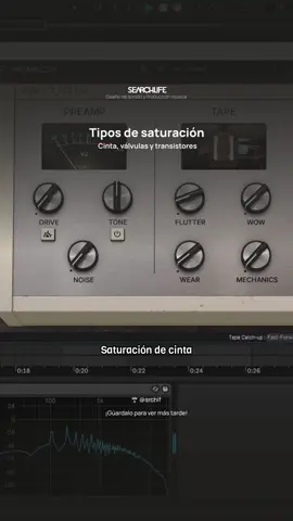 Tipos de saturación en audio  #produccionmusical #productormusical #mezcladeaudio #ableton #flstudio #musicproducer #beatmaker #produccion #producertok #srchlf • Producción musical y saturadores de audio (cinta, válvulas o tubos, y transistores)