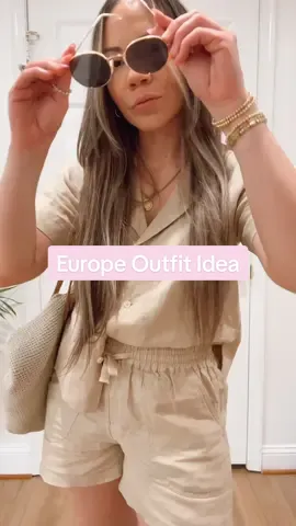 Europe Travel Outfit Idea. These linen pieces are from @onequince and they are perfect for a layback aesthetic. You can’t go wrong with linen for summer or traveling because their breathable fabric and naturally heat-regulating. Love how these pieces feels and the price tag. You can use INFG-IRISFITHESS10 for 10% off - new customers only.  #quincepartner #linenset #summeroutfitideas #matchingset #europeoutfitinspo #europestyle #outfitideasforsummer #summerfashion2023 #crochetbag #beachbag #sunglasses #amazonfinds #travelessentials 