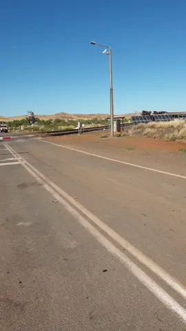 #ironoretrain #pilbara #mining #train #australia  Can't see any drivers, thinking this may be #autonomous  Warlu Rd level crossing  Enjoy train nerds, it's 2km long