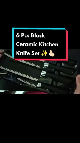 SERYOSO??? 155 PESOS LANG TO? GRABE NAMAN SOBRANG SOLID NAMAN TONG 6 PCS BLACK CERAMIC KITCHEN KNIFE SET NA 'TO! 😱😭 HINDING HINDI MASASAYANG ANG KAPERAHAN NYO SA SET NA TO! 😩 ICHECK OUT NYO NA HANGGAT FREE SHIPPING FEE PA!!!! 🤗💯 #fyp #kitchenknifeset #knifeceramic #checkoutna #knifeset6in1 #KitchenHacks #kitchentools  #trendingvideo #affiliatemarketing #affiliatetiktok #affiliate 