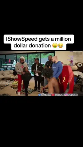 IShowSpeed gets a million dollar donation 🤑😂 #ishowspeed #fyp #viral 