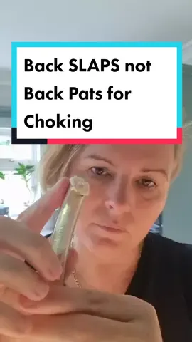 If your baby or child is choking start with 5 strong back slaps. Patting the back will NOT dislodge the object. #choking #weaning #toddler #baby #chokingfirstaid 