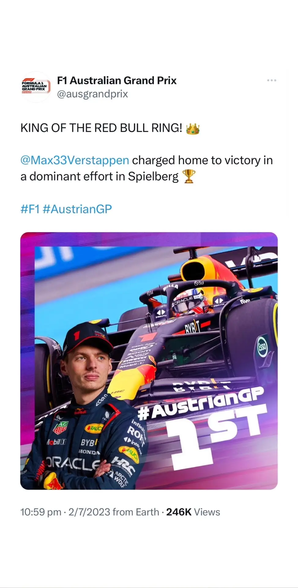 Going to be a psychic in my next life 💅 #AustrianGP #F1 #MaxVerstappen 