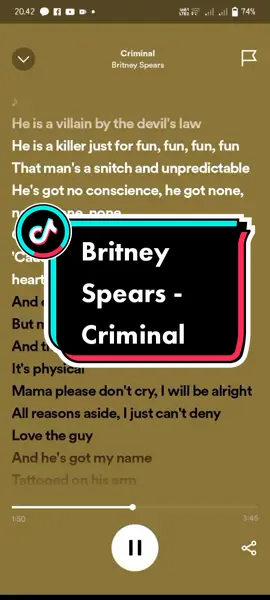 Membalas @amirshahzad6438 Done ya Kak, thanks for the request.......  Sooo let's sing together with Britney Spears - Criminal......  #britney #britneyspears #criminal #criminalbritneyspears #nyanyibarengyuk #spotipy2023 #fyp #fypシ #fypage #fypシ゚viral #liriklagu #liriklaguviral #bismillah #samlanfamily #adharizqaridho #fulllirik #trendliriklagu #MusikStory #bestsongever #MyFavouriteLyrics #RecommendedSongs #SongsLyrics #requestedsong #songrequest 