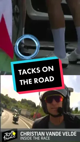Tacks being thrown on the road and causing chaos at the Tour de France. #cycling #TourDeFrance #tdf2023 