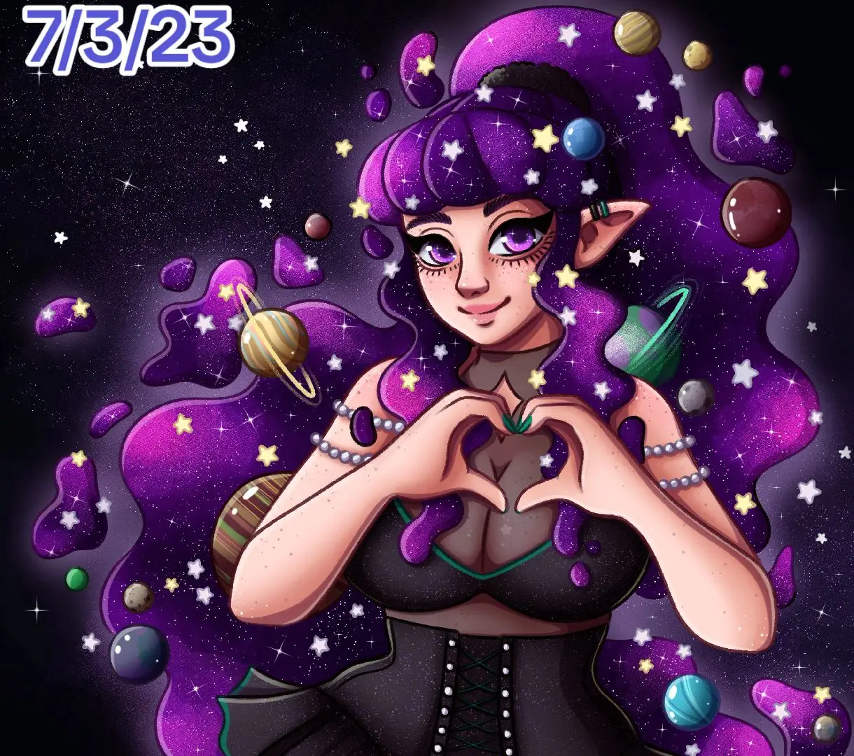 Another digital art growth/journey update 🥹💕 #digital #digitalart #galaxy #art #improvement 