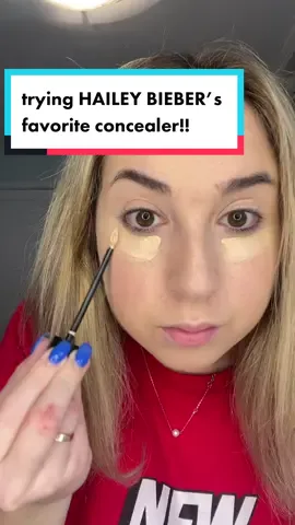 trying HAILEY BIEBER’s favorite concealer!! 🤩 #haileybieber #makeup #concealer 