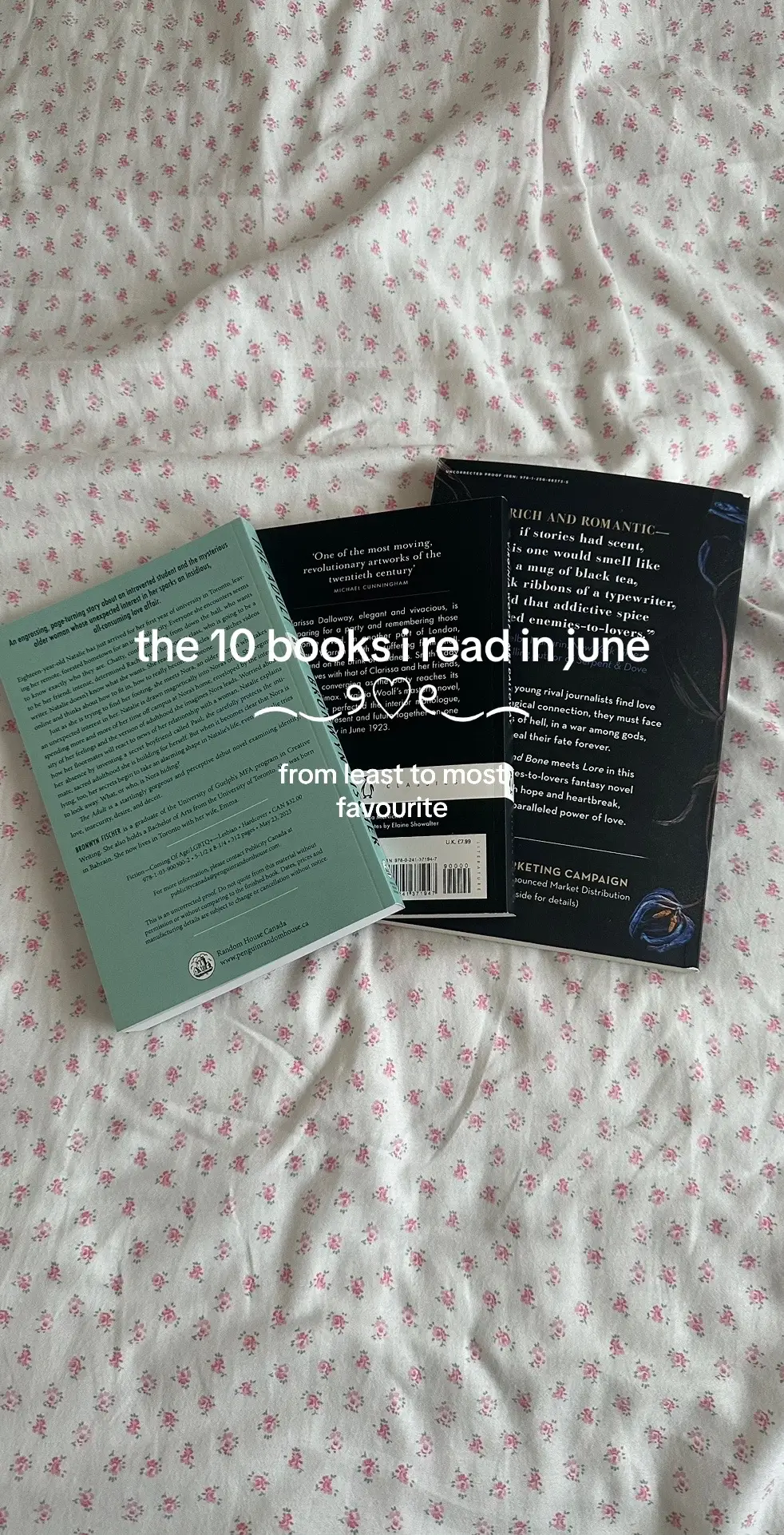 my june reading wrap up from someone who is a harsh rater ♡ #tinaleie #BookTok #readingwrapup #booksiread #bookrecommendations #bookstoread #lovetheoretically #mrsdalloway #divinerivals #dreamlandbillionaires 