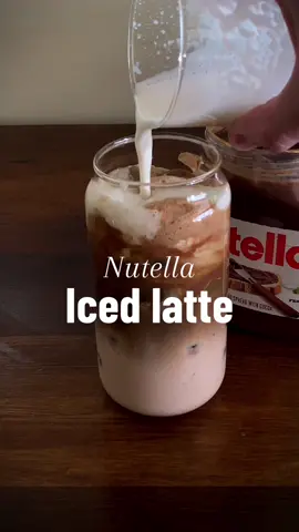 Nutella Iced Latte ☕️🍫🤎 #homecafe #coffeerecipe #coffeetiktok #icedcoffee #icedlatte #aesthetic #coffeenation 