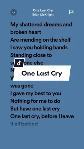 One Last Cry! #brianmcknight #onelastcry #spotify #music #leohernandezlyrics_ #fypage #foryou #songlyrics #oldsong #trendingsong #viral #chill #trend #aesthetic #tiktokph #fyp #fypシ #cry #sadsong 