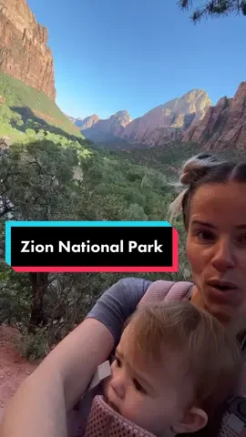 Hiking the Emerald Pools of Zion National Park 💫✨💥 Milo went all the way without a peep 🤩👊🏻 and even took a nap 😂  #Hiking #ZionNationalPark #EmmaWillisMakeup 💋 