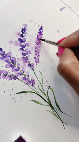 Painting Watercolour Lavender  #stepbysteppainting #beginnerwatercolor #worldwatercolormonth #tut