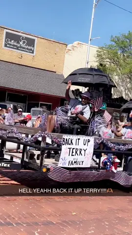 Back it up Terry at our home town 4th of July parade in Pampa ,Tx! ❤️🤍💙 #backitupterry #july4th #putitinreverseterry #texascheck 