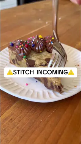 #stitch with @Jenna | Butternut Bakery   NOTHIN BETTER THAN A GOOD OLE COOKIE CAKE FOR MY BIRTHDAY 💗🥰  i saw this recipe and just had to give it a try!! 