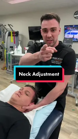 Neck Adjustment for Headache and Neck Pain relief  #neckpainrelief #headacherelief #physicaltherapy #physicaltherapist #physicaltherapytiktok #neckadjustment #neckcrack 