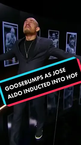 GOOSEBUMPS as an emotional Jose Aldo walks out for his #UFCHOF induction 🥲 #ufchof #ufchalloffame #halloffame #UFC #mma #josealdo #josealdojunior #aldo 