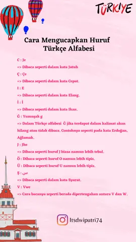 Yuk Belajar Bahasa Turki Bareng Aku😉 Cara Mengucapkan Beberapa Huruf Alfabet Turki Yang Berbeda Dengan Alfabet Indonesia😊 #fyp #fypシ #belajarbahasaturki #belajarbahasaturkipemula #belajarbahasaturkiseharihari #mahirbahasajepangdarinol #perkenalandiri #tanışma  #CapCut 
