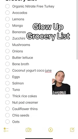 Glow up grocery list🤍🤍🤍 #greenscreen #glowupchallenge #glowuptips #groceryshopping #grocerylist #wholefoodsgrocerylist #healthygroceries #dietplan #bodyglowup #whatieatinday #lafoodie #wellnessroutine #gloupplease 