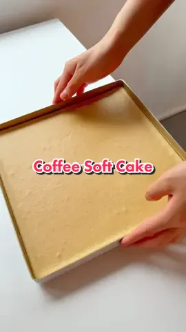 Coffee Soft Cake Base. The cake base for my coffee layer cake. Recipe linked in my bio. #softcake #softcakebase #coffeesoftcake #fyp #viraltiktok #viralvideo #Recipe 