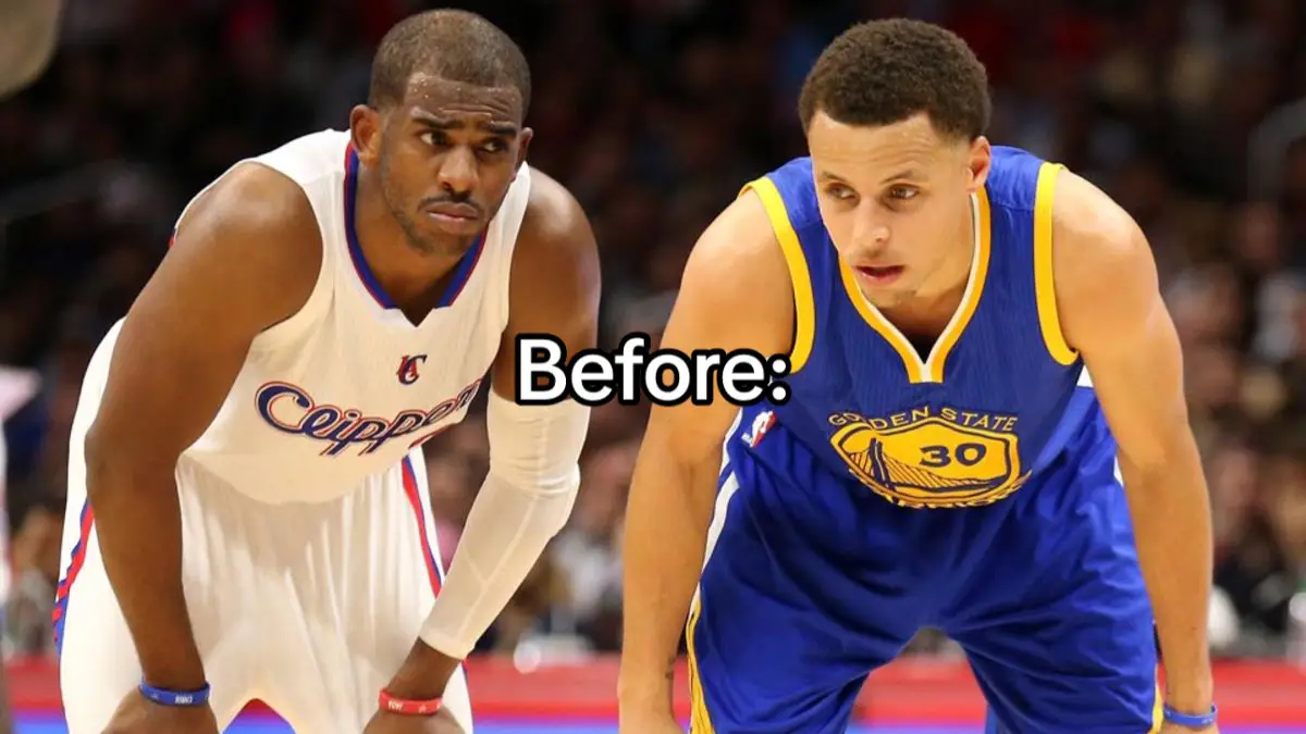 Steph Curry and Chris Paul. Before and after. 🔥😳👀