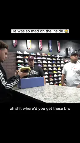 He was so mad on the inside 😂 #foryou  #sneakers  #sneakerhead  #trending  #ramitheicon  #viral  #yeezy  #jordan  #nike #fypシ゚viral #shoes