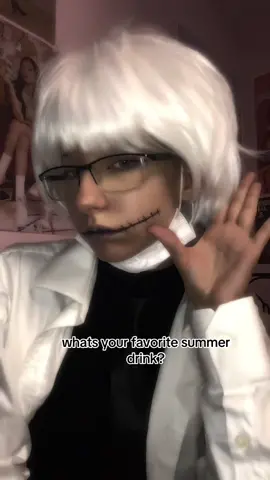 mine is probably ice tea ! #cosplay #ghostandpals #ghostandpalscosplay #ghostnovocaine #ghostandpalsnovocaine #novocainecosplay #trashdentist #trashdentistcosplay #trashdentistghost 
