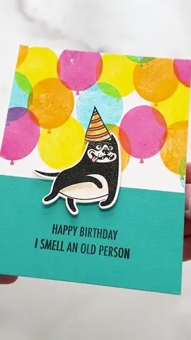 Making a playful DIY birthday card for the dog lovers in your life!🐶🥳 These craft ASMR sounds are so crisp and satisfying. Here, I used the Birthday Basics stamp set and stamped the solid balloon all over the background using various colors of Simon Hurley inks. Overlapping the balloons to create new colors in between.🙌🏻 For the focal point, I stamped a dog from the new Hot Diggity Dog stamp set and watercolored it using neutral inks. I also gave the dog a birthday hat to go along with the card’s theme!🎉 #asmr #asmrsounds #stamping #craft #cardmaking #DIY #art 