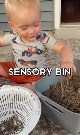 We had so much fun with this & its SO easy to set up! Would you try this?? #sensorybinideas #toddleractivities #toddlermessyplay #messyplay #toddlersensorybin 