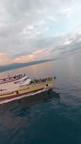 when the sun touches the sea  #manado #dronefpv #sulut 